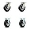Service Caster 6 Inch Kingpinless Rubber on Aluminum Wheel Swivel Caster Swivel 2 Rigid, 2PK SCC-KP30S620-RAR-2-R-2 - alternate 1